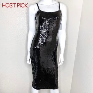 HP🌟NWT GOOD AMERICAN Black Twilight Sequin Body-Con